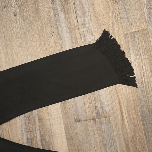 FRAME | Denim Womens Size 29 | Le High Straight Jeans | Black Frayed Fringe Hem​ - Picture 3 of 11